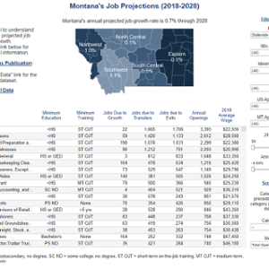 Montana LMI Occupation Projections