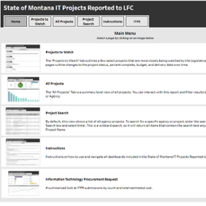 State of Montana IT Projects Reported to LFC